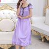 Summer Nightdress Lace Up Sleeping Comfortable Beautiful Faux Satin Summer Loose Nightgown Home Wear