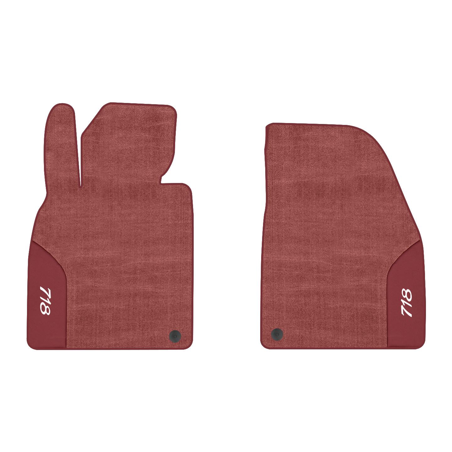 Автомобильные коврики Porsche для Cayenne, Coupe, Panamera, Macan, 718, Taycan Bordeaux Red + Red Mat for 718