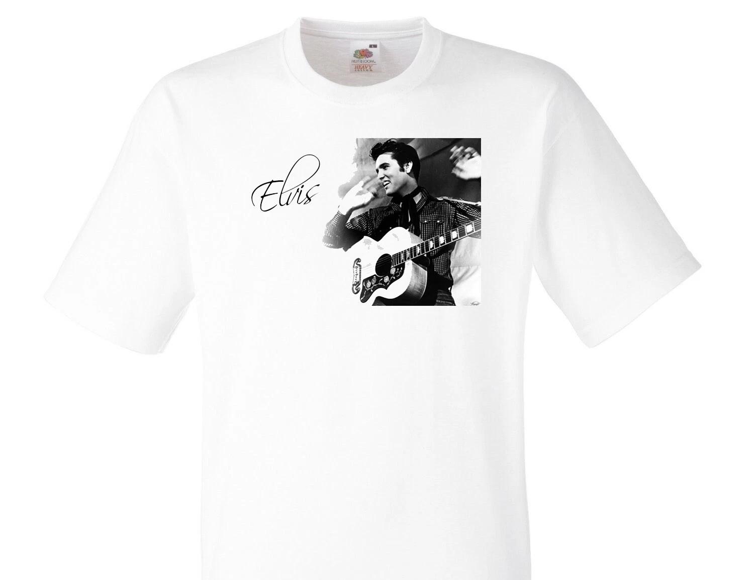 Elvis Presley Rock`nRoll Rock Music White T-Shirt -025-W- 3XL