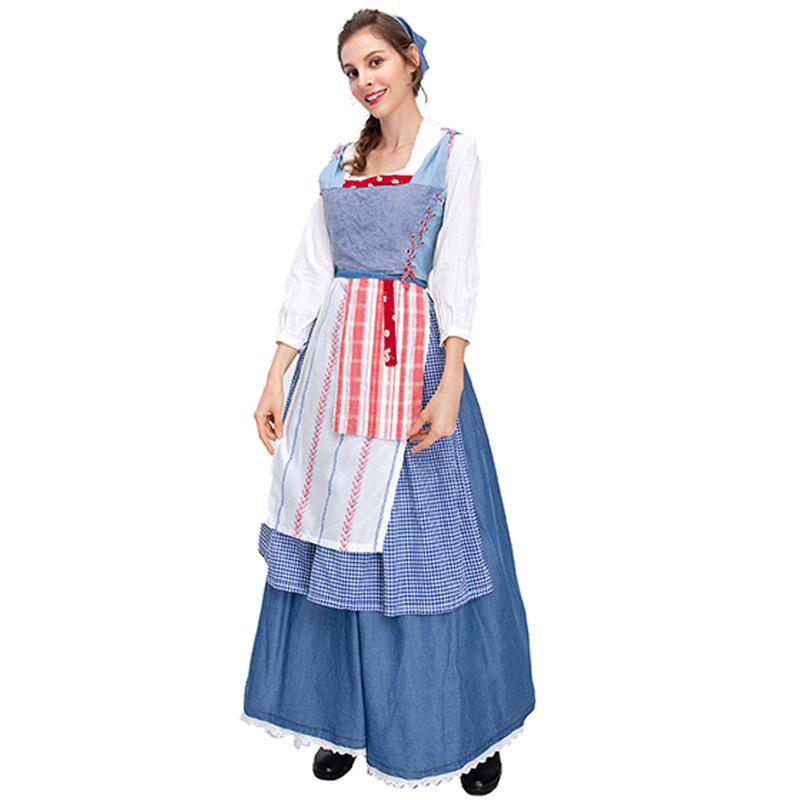 Halloween Costume Ranch Pastoral Maid Long Dress Dummy Butler Maid Dress