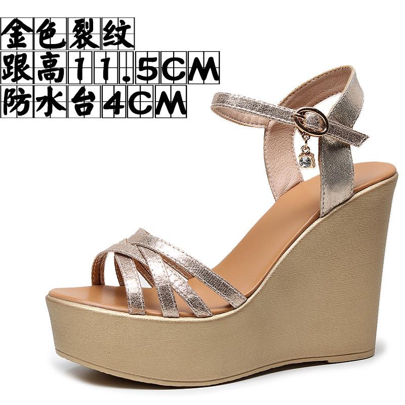 Plus Liten Storlek 33-43 Bekväma Plattformskilar Sandaler med Tjock Sula 2025 Sommar Högklackade Skor Dam Sandaler Kontor Strand