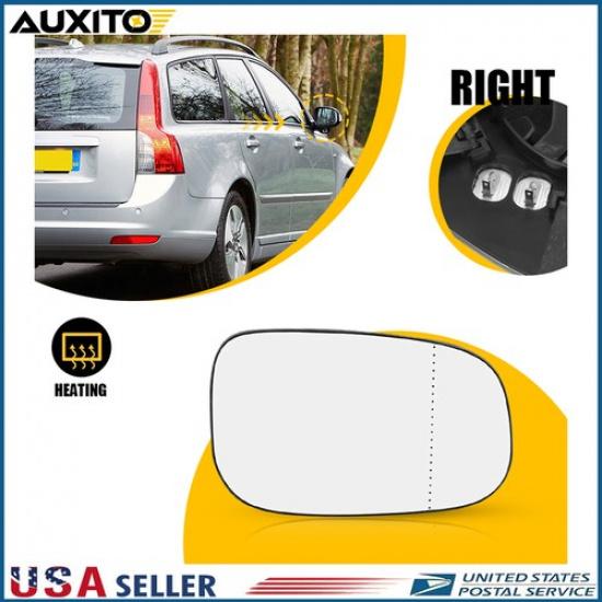 For Volvo V50 Wagon 2007-2012 & S40 Sedan RH Passenger Side Heated Mirror Glass