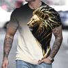 Animal Lion 3d Printed Fashion Short Sleeve Top Summer Vintage T-shirt Elastic Oversized Clothing Sweatshirt Fitness T-shirt for