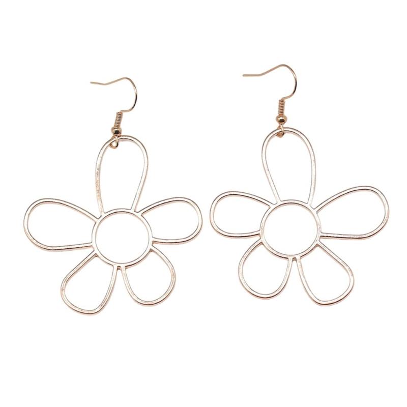 

Irregular Flower Earrings Exaggerated Five Petals Flower Dangle Earrings Hollow Flower Stud Earring Jewelry Gift Women