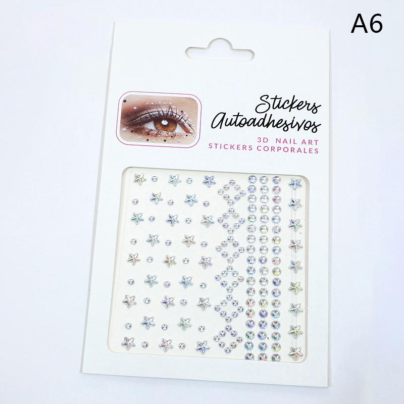 1Sheet Eye Body Face Gems Jewels Pearl Rhinestone Stickers Self Adhesive Crystal Rainbow Makeup Diamonds Face Decoration Sticker