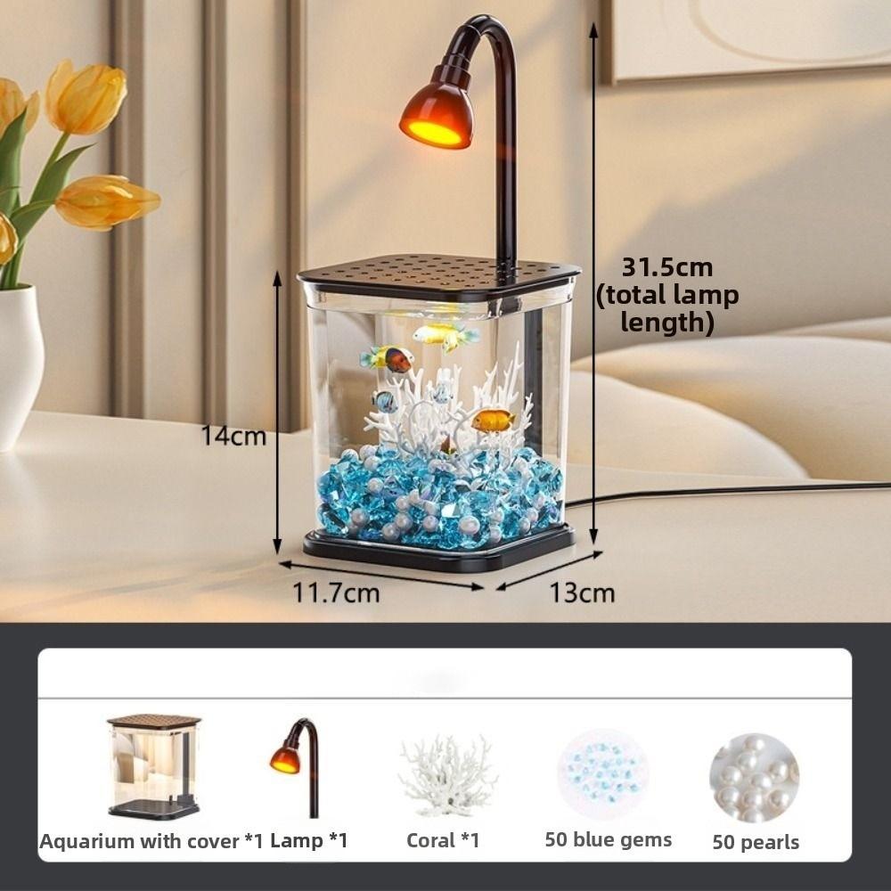 Creative Landscape Fish Tank INS Small Betta Fish Tank Practical Mini Desktop Fish Tank  Kids