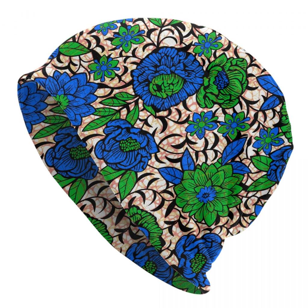Custom African Ethnic Ankara Pattern Skullies Beanies Caps Unisex Winter Warm Knitting Hat Adult Bonnet Hats Outdoor Ski Cap