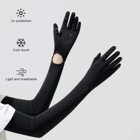 UV Protection Driving Gloves, Anti-Slip Palm, Long Sun Protection Gloves, Ultra Thin Full Finger Summer Gloves for Women Cycling Hiking Fishing