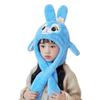 Children's hats, ears move, cartoon rabbit scarves, all-in-one hats, boys and girls, winter ear protectors, pullovers.