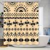 Black Patterned Shower Curtain Unique Artistic Decor for Bathrooms Modern Geometric Design In Brown Black Colors (Size69x70)
