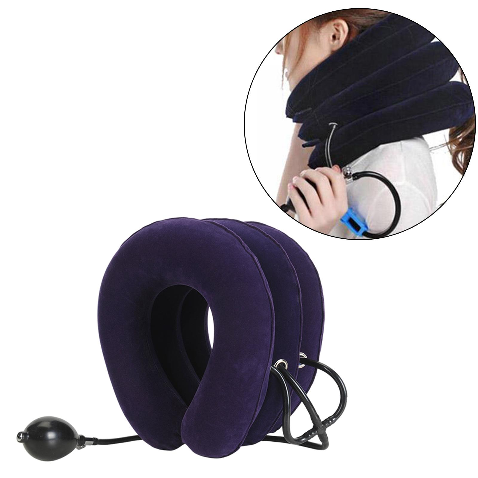 

Cervical Neck Traction Device Inflatable Neck Stretcher Posture Correction Stretcher Adjustable for Home Pillow Shoulder Women темно-фіолетовий колір
