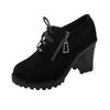 Fashion Women's Retro High Heel Ankle Boots New Square Heel Woman High Boots Female Round Toe Side Zipper Platform Short Booties