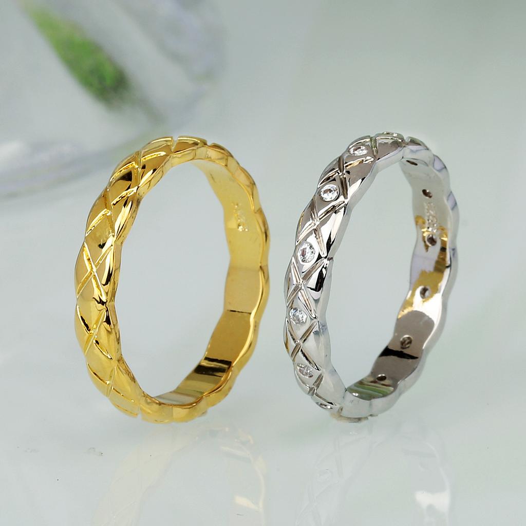 Europeisk og Amerikansk Stil Enkelt Gullbelagt Par Enkel Sirkel Ins Tide Diamantring