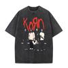 Korn Rock Band Follow The Leader Ftl Y2k T-shirt Uomo Lavata Manica Corta Girocollo Vintage Streetwear Casual Estate Grafica
