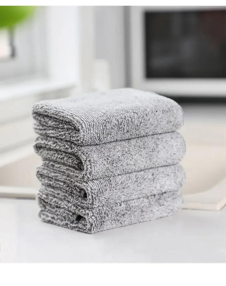 New Japanese Bamboo Charcoal Fiber Wipes Household Cleaning Soft Dish Towel Kitchen Supplies Thickened Absorbent Towel