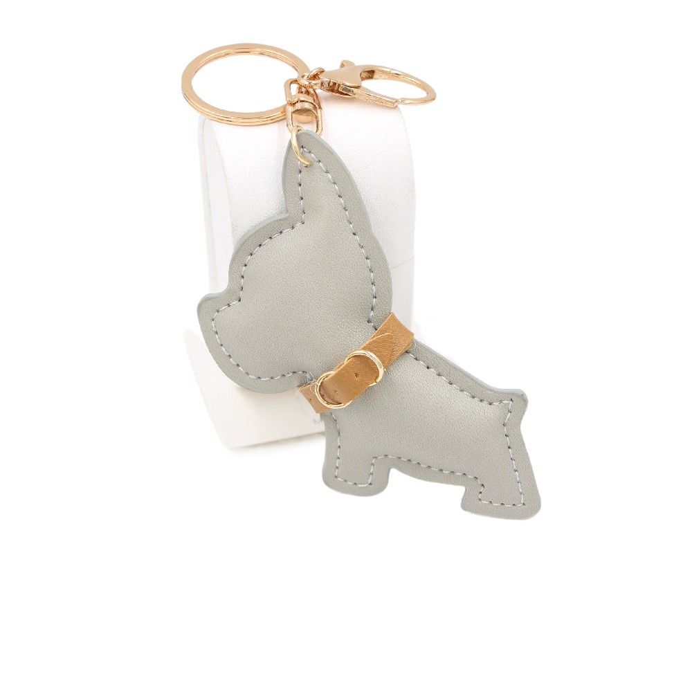 

PU Leather PU Leather Dog Hanger Cute Puppy Bulldog Bag Pendant Cute Bulldog Keychain Men серый