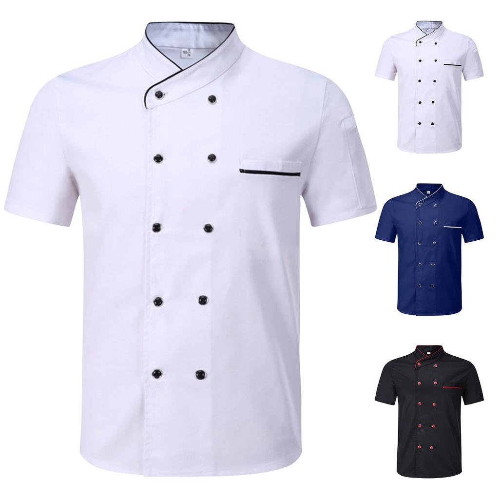 Chef Uniform Summer Short-sleeved Thin Work Clothes For Men And Women In Hotel Catering Kitchen Service Restaurant Baking Cakes