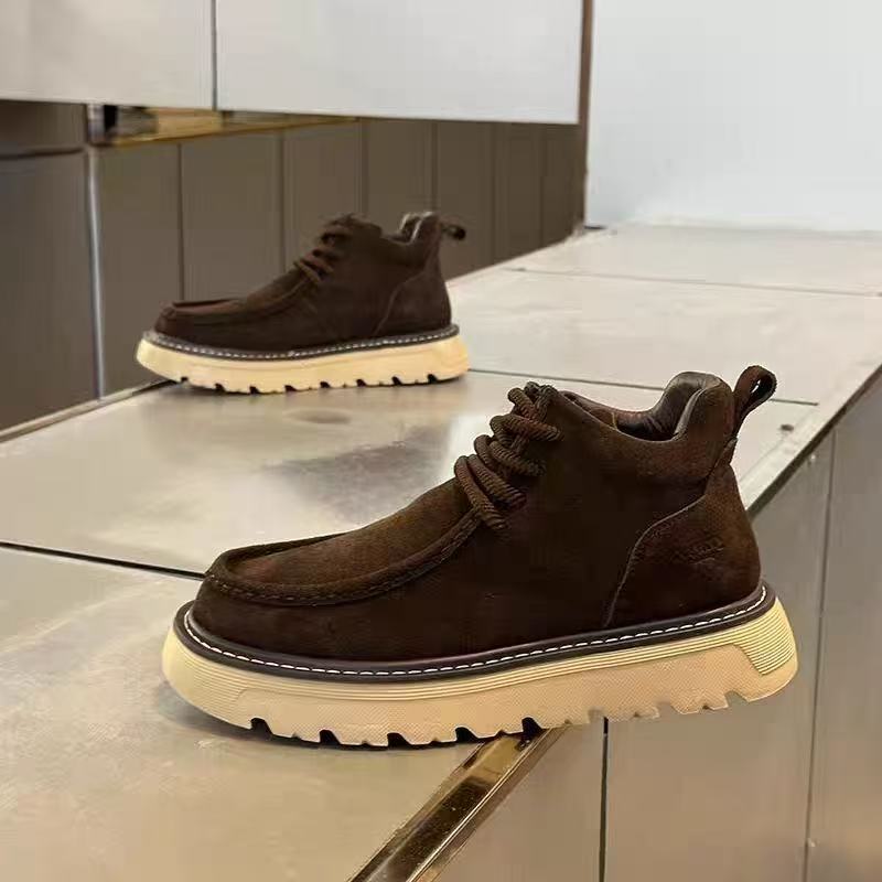 Fashion Men Casual Shoes Platform Non-slip Walking Sneakers Lightweight Walking Shoes Breathable Chelsea Boots Men Snow Boots