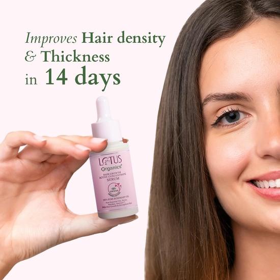 Lotus Organics+ Hair Growth Active Concentrate Serum | Made with 100% Organic Rosemary Oil, AnaGain & Hairdian | Boosts Hair Growth | 28ml