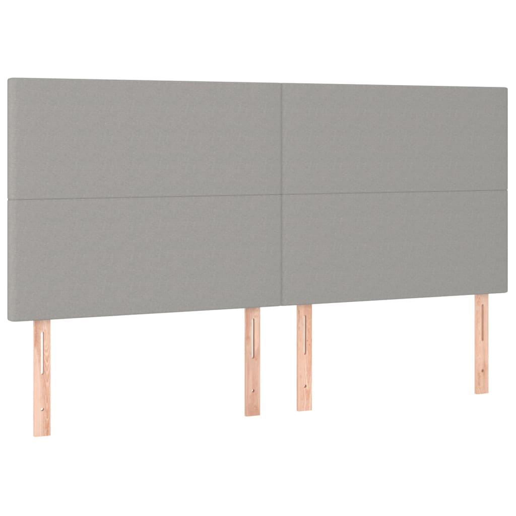 Box Spring Bed with Mattress Light Grey 180 x 200 cm Fabric