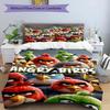 3pcs Duvet Cover Set (1*Duvet Cover + 2*Pillowcase, Without Core), Angry Birds Print Bedding Set, Bedroom Decor, All‑Season, Birthday Gift
