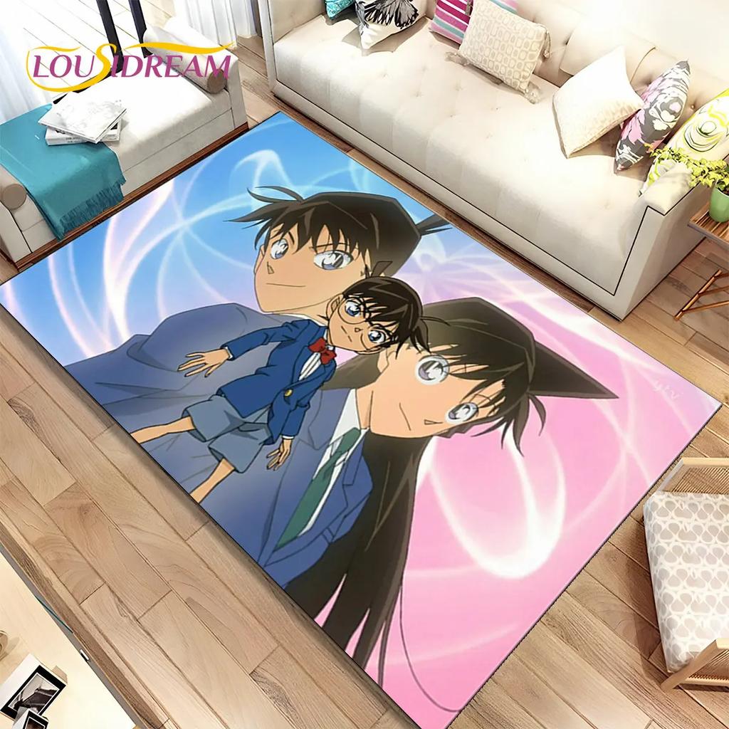 Anime Detective Conan Cartoon Area Rug Large,Carpet Rug for Living Room Bedroom Sofa Doormat Decoration,  Kid Non-slip Floor Mat