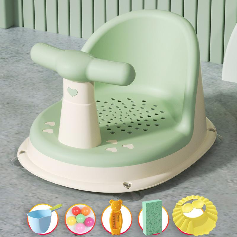 6PCS Children's Shower Seat, Portable Shower Stand for Newborns and Toddlers, Children's Growth Accessories