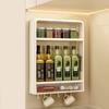 Multi-layer Kitchen Storage Rack No Punching Spices Organization Wall-Mounted Cupboard Groceries Storage Seasoning Organizer
