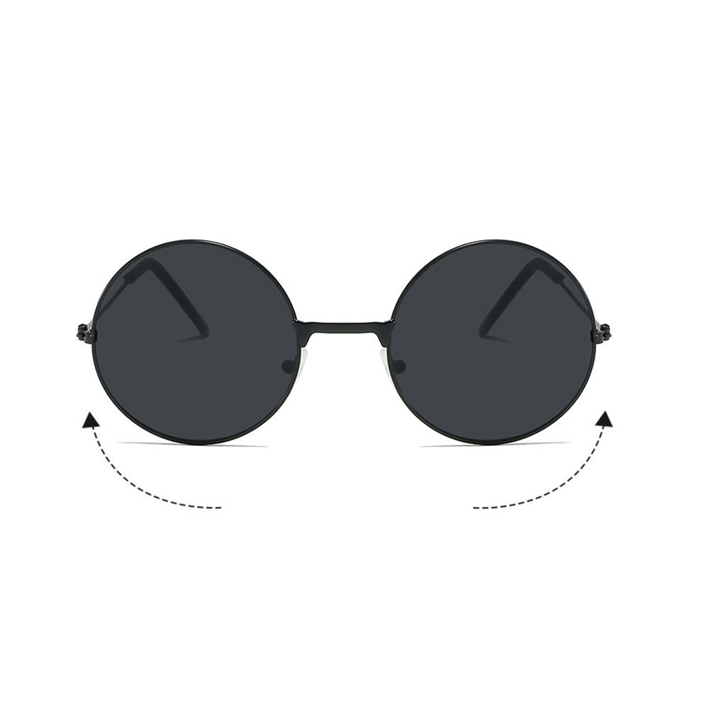 Metal Round-frame Sunglasses Hip Hop Candy Color Lens Circle Sun Glasses Anti UV Street Photography Women Eyewear