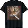 Funny Smoking Cat, Cigarette Kitty Gen Z Meme, Cat Lover T-Shirt