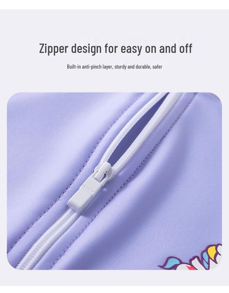 Girls' Cartoon Sunscreen Quick-Dry Swimsuit – Short & Long-Sleeved Options