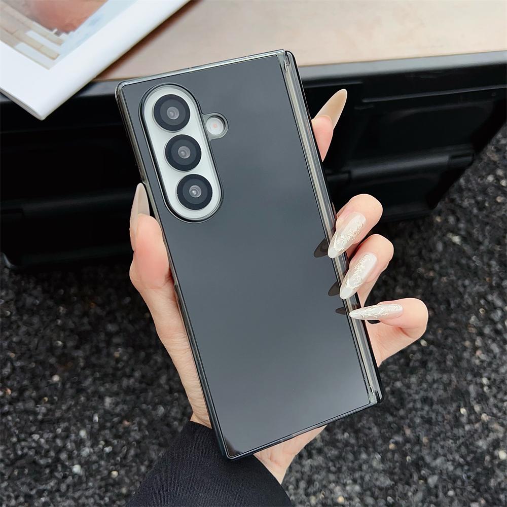 Glossy Make-up Mirror Fliping Case for Samsung Z Fold 7 6 5 4 Luxury Full Body Protection Shockproof Bumper Cover for Z Fold 7
