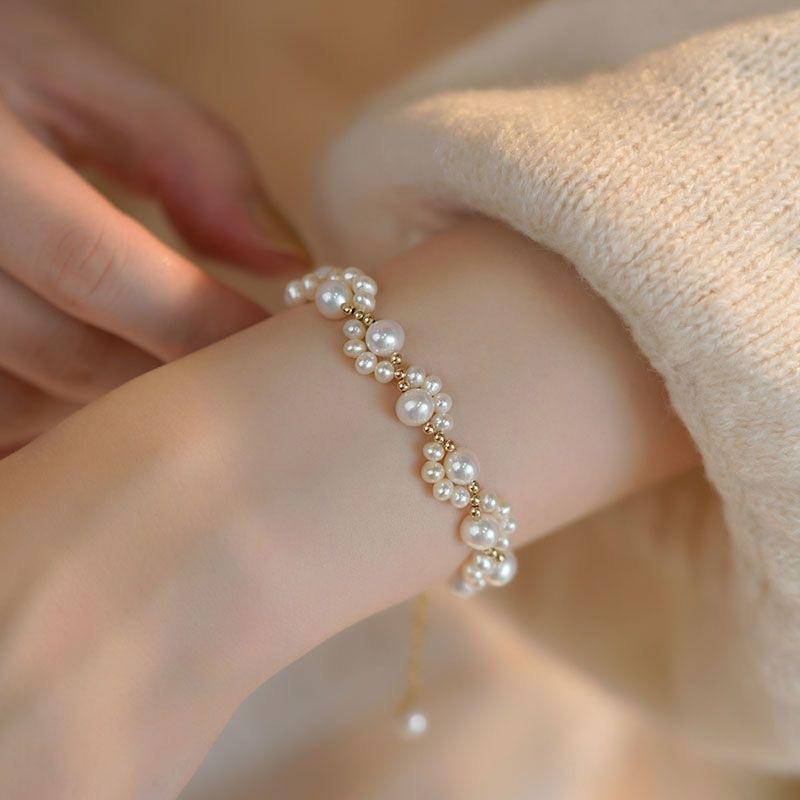 

Woven cat claw pearl bracelet women s light luxury temperament high-end ins style bracelet niche design exquisite simple jewelry