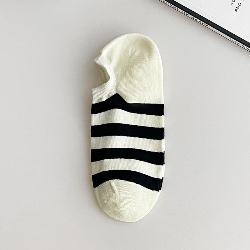Men's Spring and Summer Thin New Stripe Sports Leisure Breathable Low Top Socks