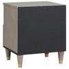 Nightstand with Drawers Grey 40 x 33 x 46 cm Solid Mango Wood