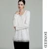 DONEED Elegant V-Neck Sequin Tassel Long-Sleeve Knit Sweater