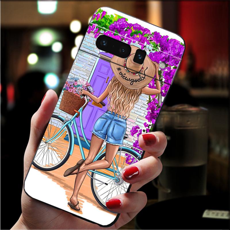 Phone Case For Google Pixel 10 9 Pro XL 9A 8 7 6 Pro Pixel 8A 7A 6A Pixel 8 7 6 5 Christmas Princess Travel Girl
