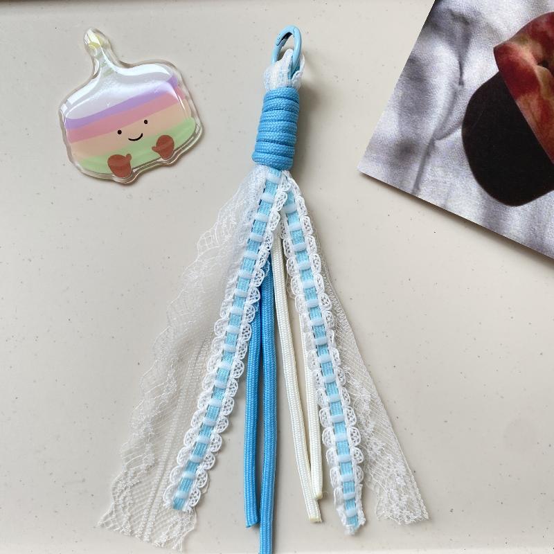 Lace Keychain Braided Rope Charm Pendant Keyring  Simple All-Matching Bag Decoration Jewelry Accessories