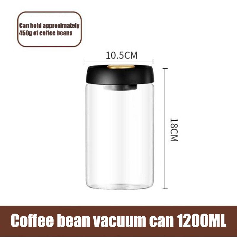 Coffee Bean Storage Kitchen Mini Glass Bottles Manual Vacuum Pumping Moisture-proof Transparent Vacuum Seal Container Jars Home