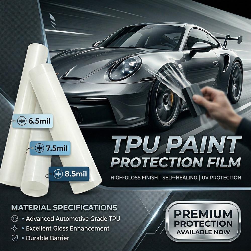 0.5M/1M Width Transparent Car Vinyl Wrap TPU High Stretchable Film Auto Anti-scratch Protection Self Healing Film 6.5/7.5/8.5mil