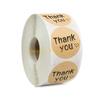 KX4B 500pcs Homemade Thank You Kraft Stickers Round Seal Label for Small Shop Handmade Stationery Decoration