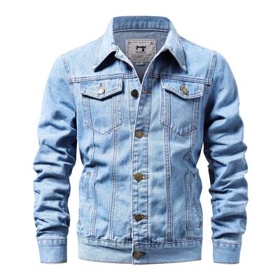 Frühling Baumwolle Denim Jacke Männer Casual Solide Einreiher Jeans Jacke Männer Mode Slim Fit Qualität Mann Jacken