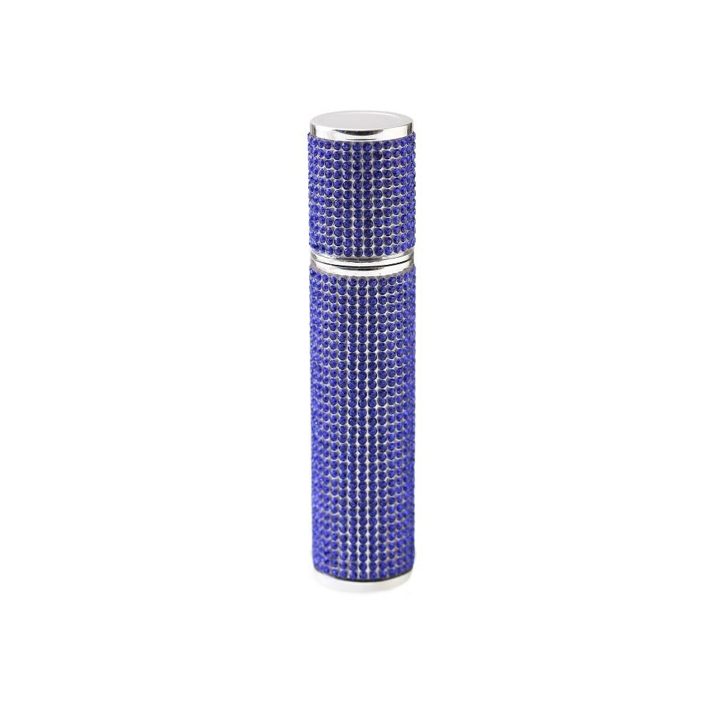 Full Rhinestone Refillable Perfume Bottle Empty Perfume Spray Bottle Travel Use синий