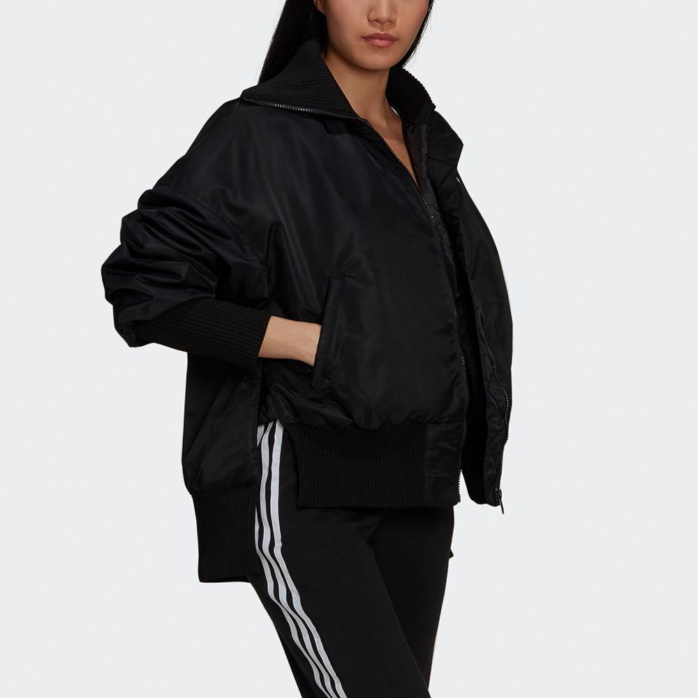 Adidas Originals Rib Bomber Warm Loose Sports Jacket Pilot Cotton Coat Winter Women Jacket Black GU1768