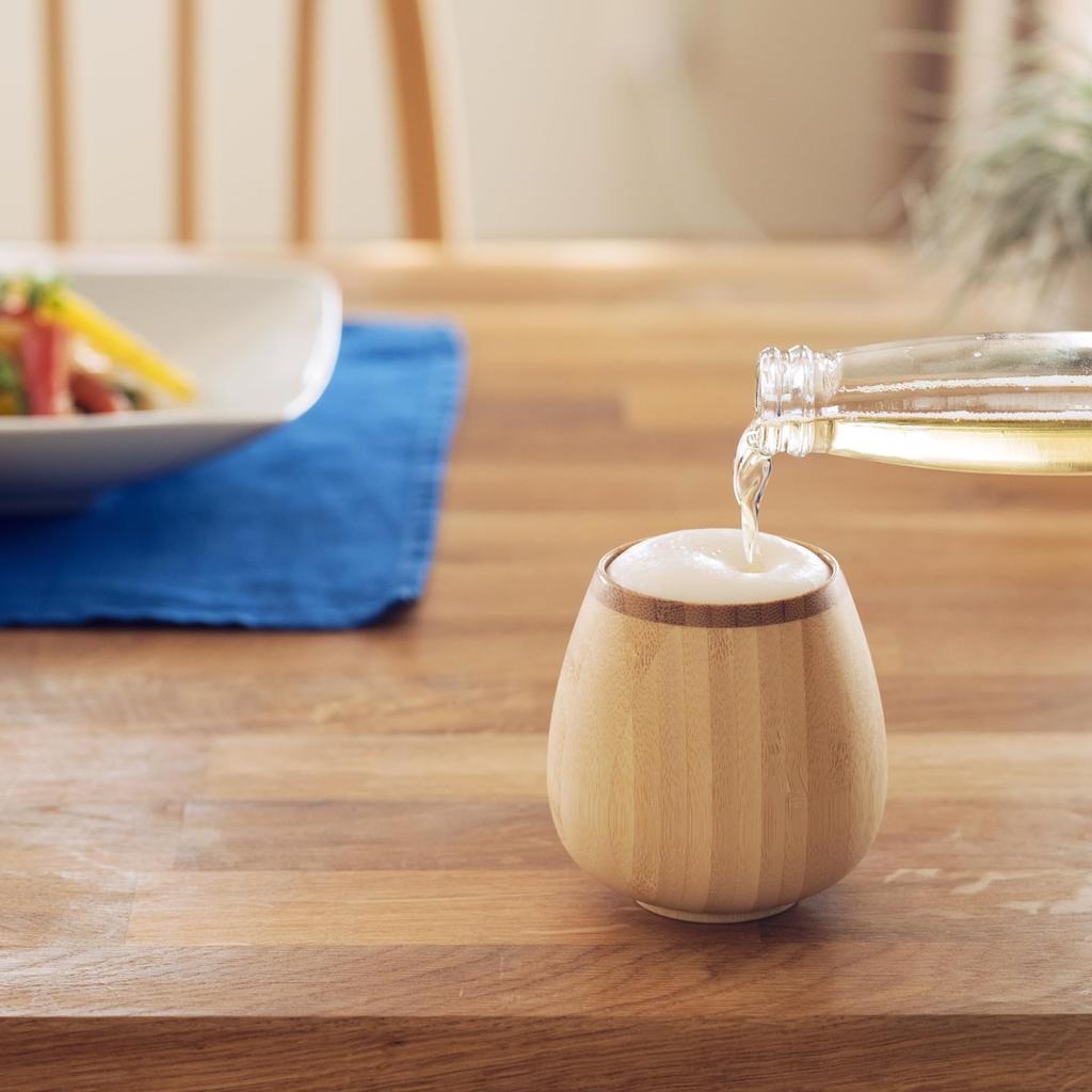 RIVERET Vessel Glass Locking 240ml Bamboo Dishwasher Safe Brown RV-116B