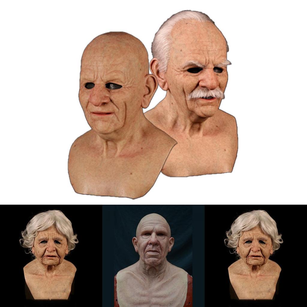 Realistic Latex Old Man Face Mask For Fancy Dress Cosplay Costume Halloween High Quality Material