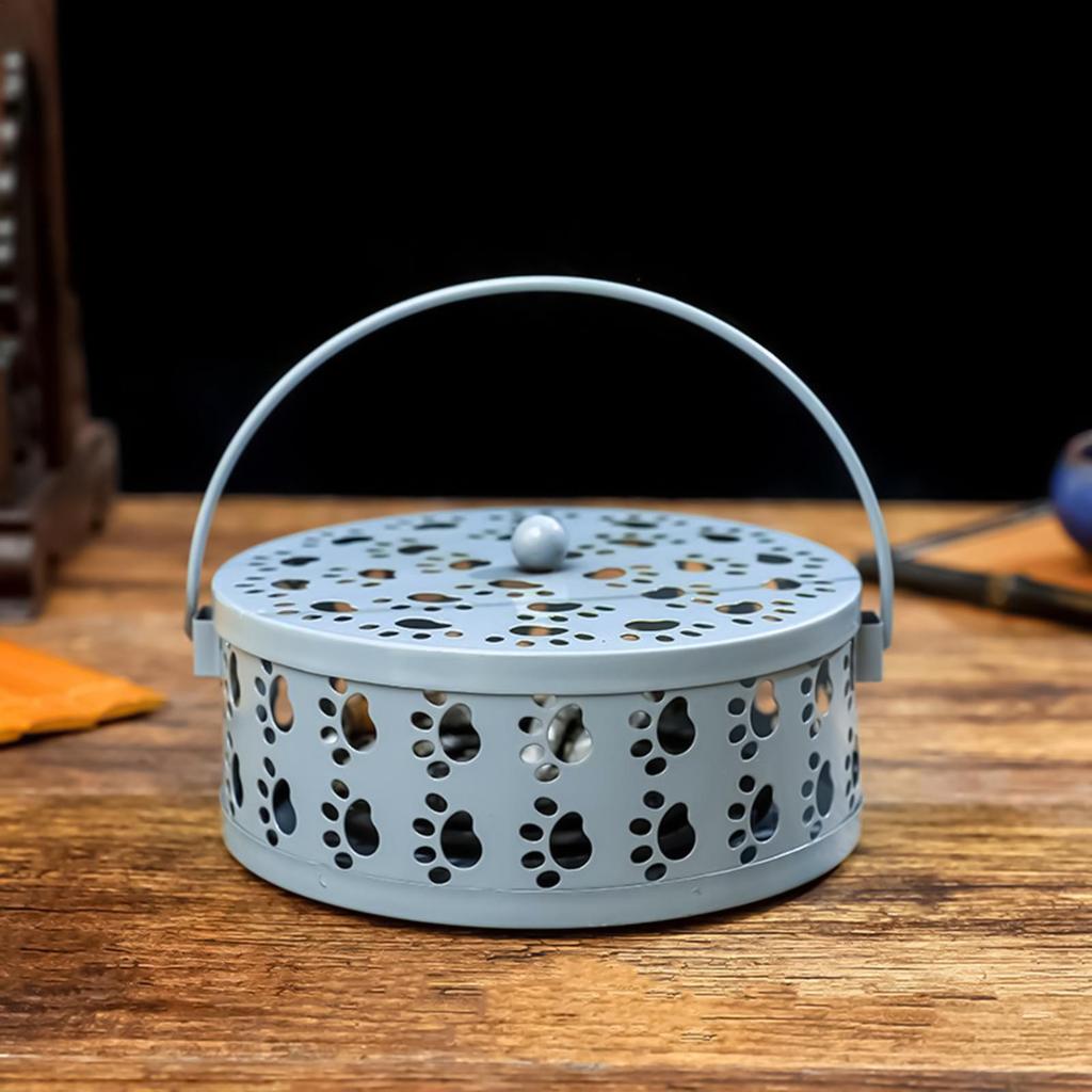 Incense Ash Catcher Portable Round Retro Incense Holder Heat-Resistant Stand With Cat Claw Cutout Tray For Yoga Meditation Spa