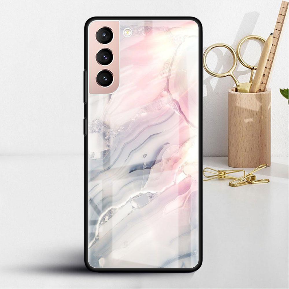 Carcasă din sticlă marmorizată pentru Samsung Galaxy S22 S20 FE S21 Plus, husă de telefon S10 5G S9 Note 20 Ultra 10 Lite