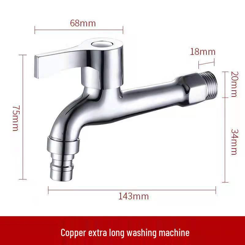 Dual-Use Pure Copper Washing Machine Faucet with Quick Open Feature