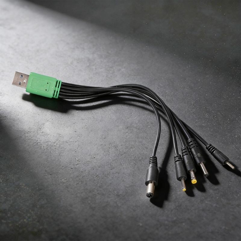 5V USB To 5.5x2.1mm 4.0x1.7mm 2.0x0.6mm 2.5x0.7mm 3.5x1.35mm Charging Cable for Electric Toothbrush Desk Lamp Use